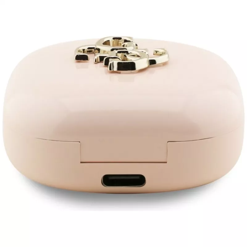 Guess 4G Metal Logo True Wireless Stereo Bluetooth 5.0 Earbuds con estuche de carga - Rosa