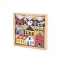 Janod Set de Bloques de Madera y Figuras 34 Piezas Pueblo Cruce 2+