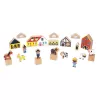 Janod Set de Bloques de Madera y Figuras 34 Piezas Pueblo Cruce 2+