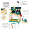 Janod Brico'Kids Robot Banco de Trabajo Magnético de Madera Juguete para Niños desde 3 Años - 40 Piezas