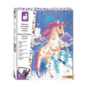 Janod Set de Pintar por Números Unicornios 2 Tableros