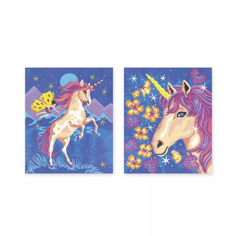Janod Set de Pintar por Números Unicornios 2 Tableros