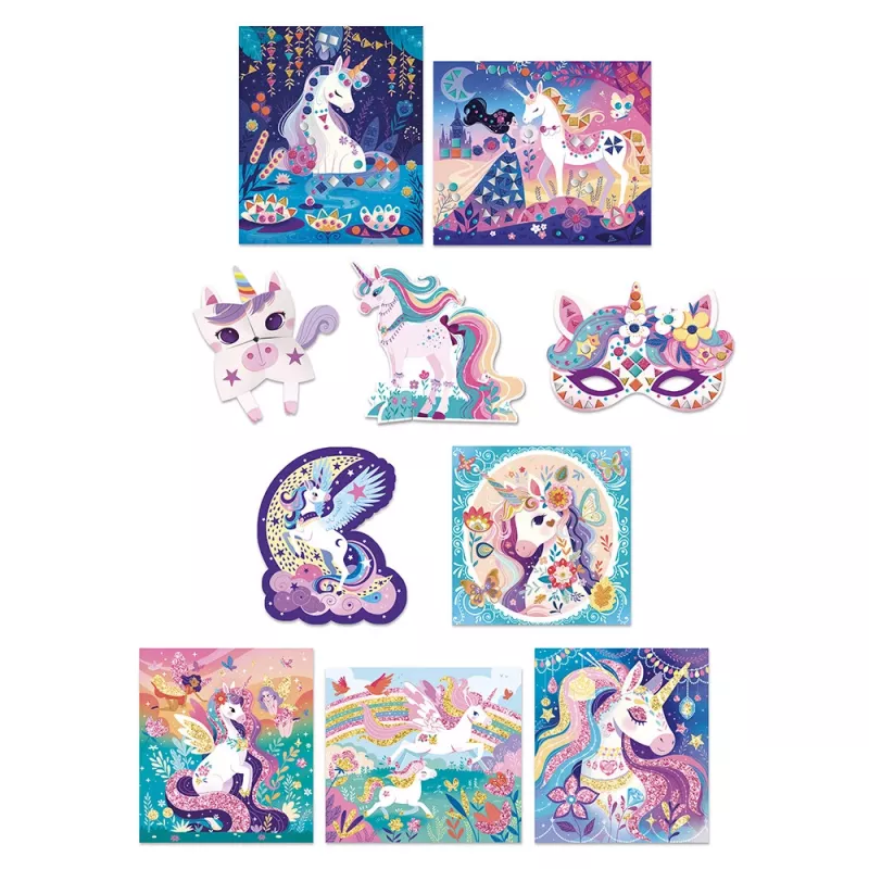 Janod Set de Manualidades Creativas 10 Decoraciones Unicornio 5+