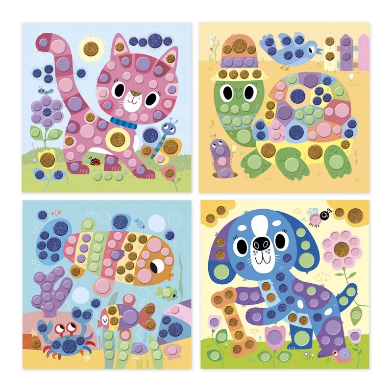 Janod My Arts & Crafts 3+ Mosaicos Redondos Set Creativo para Niños de 3 Años