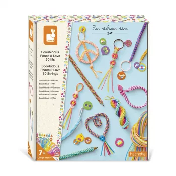 Janod Set de Manualidades Creativas Scoubidou Filofun Adornos 7+