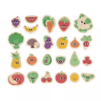 Janod Imanes de Frutas y Verduras, Set de 24 Piezas