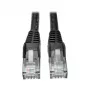 Tripp cable de red Cat6 Gigabit moldeado sin enganches RJ45 M/M de 25ft negro