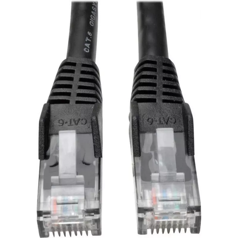 Tripp cable de red Cat6 Gigabit moldeado sin enganches RJ45 M/M de 25ft negro
