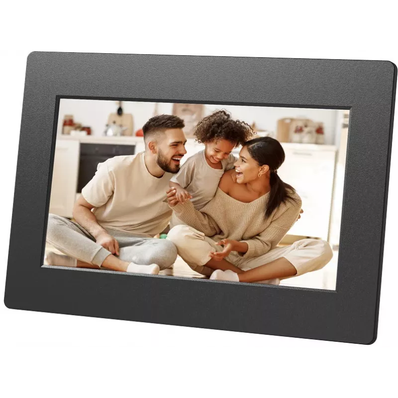 AGFAPHOTO APF700 marco de fotos digital Wi-Fi de 7 pulgadas con 32 GB de memoria, pantalla táctil IPS-LCD, sensor de movimiento, rotación automática, negro