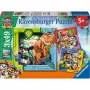 RAVENSBURGER puzzle infantil PAW Patrol 3 Dino Movie (3 x 49 piezas)