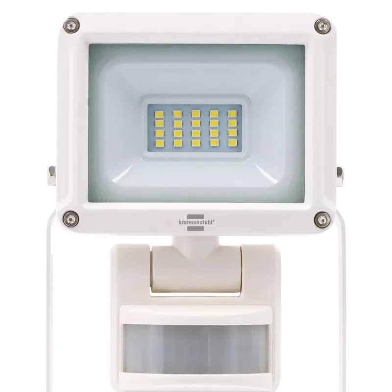 Brennenstuhl foco LED JARO 1060 P con sensor de movimiento por infrarrojos, 10W, 1060lm, blanco luz de día 6500K, IP65, IK08, montaje en pared, cable de 1m