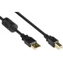 GoodConnections Cable USB 2.0 USB Type-A a USB Type-B con núcleo de ferrita, dorado, negro, 5m (GC-M0083)