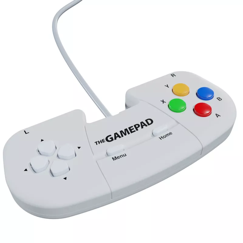Retro Games The Gamepad White - Mando USB con cable para PC, Mac, ZX Spectrum, THEC64, THEA500 Mini - Cruceta digital, 10 botones, cable de 1,8 m
