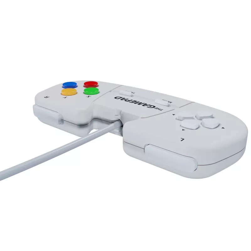 Retro Games The Gamepad White - Mando USB con cable para PC, Mac, ZX Spectrum, THEC64, THEA500 Mini - Cruceta digital, 10 botones, cable de 1,8 m