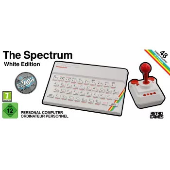 Retro Games The Spectrum White Edition - Consola ZX Spectrum HD con joystick y más de 40 juegos preinstalados