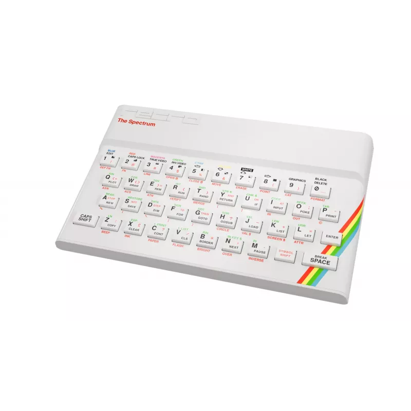 Retro Games The Spectrum White Edition - Consola ZX Spectrum HD con joystick y más de 40 juegos preinstalados