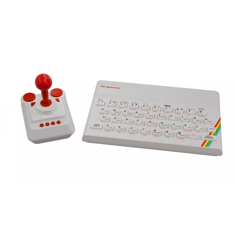 Retro Games The Spectrum White Edition - Consola ZX Spectrum HD con joystick y más de 40 juegos preinstalados