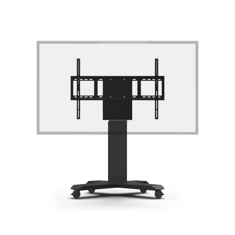 Kindermann DisplayLift² Mobile X-Fuss carro de TV eléctrico motorizado para pantallas de 42-98 pulgadas, capacidad de carga de 150 kg, negro/plata