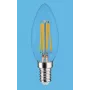 SYNERGY21 LED Retrofit E14 vela transparente 4-5W blanco cálido regulable