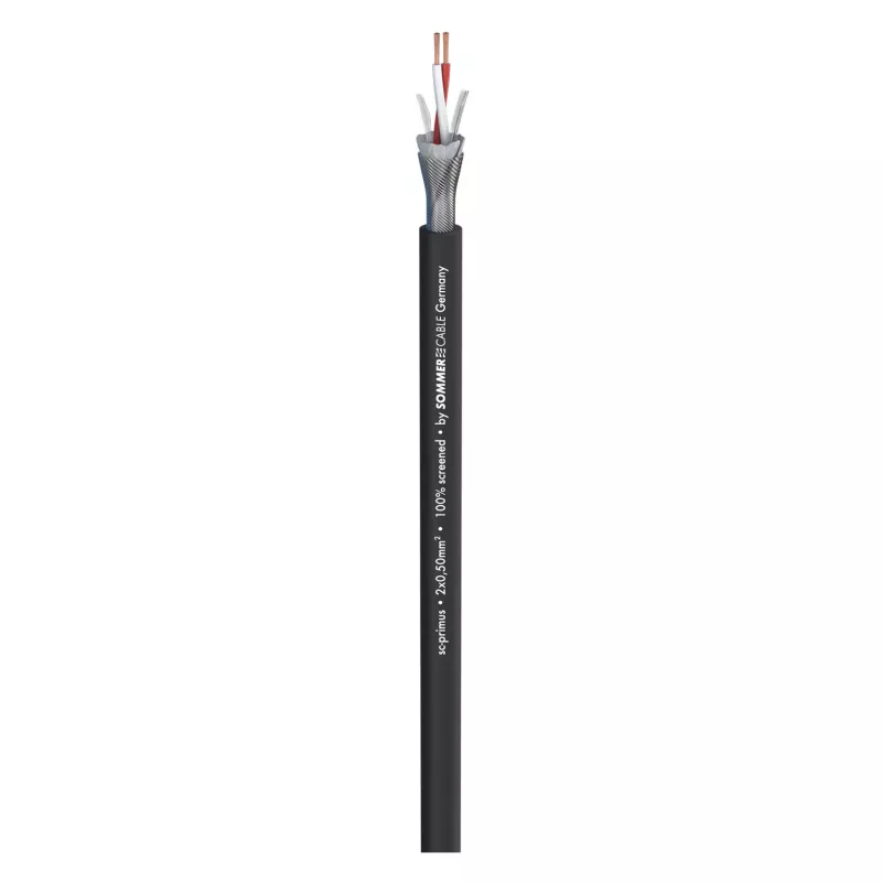 Sommer Cable SC-Primus cable de micrófono, 2 x 0,50 mm², PVC Ø 6,7 mm, negro, por metros (200-0151)