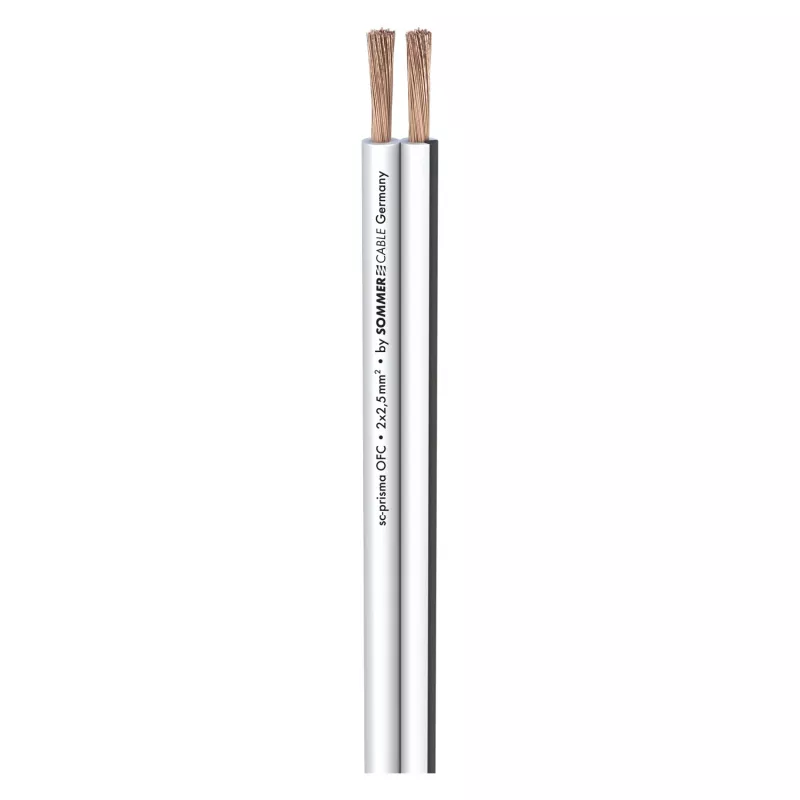 Sommer Cable SC-Prisma cable de altavoz, 2 x 2,50 mm², PVC 9,1 x 4,3 mm, blanco (401-0250-WS)
