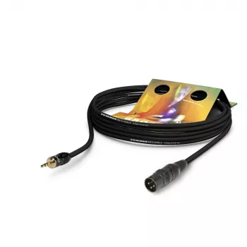 Sommer Cable Club Series MKII Cable Patch/Insert, 2 x 0,34 mm², conector XLR macho de 3 polos a conector minijack estéreo de 3,5 mm, HICON, negro, 2,5 m (CSDQ-0250-SW)