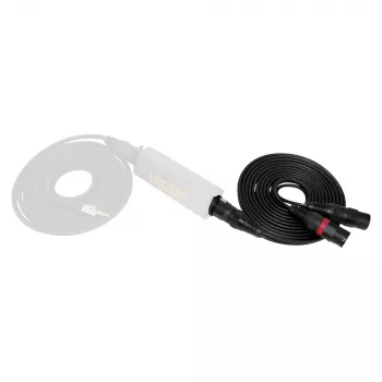 Sommer Cable SC-Peacock MKII Cable adaptador DMX, 2 x 0,22 mm², conector XLR macho de 3 polos a conector XLR hembra de 5 polos, HICON, negro, 5 m (PCGU-0500-SW)
