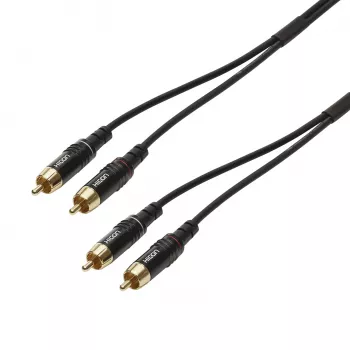Sommer Cable SC-Onyx 2025 MKII cable RCA estéreo, no balanceado, 2 x 1 x 0,25 mm², 2 conectores RCA a 2 conectores RCA, HICON, negro, 2,5 m (ON81-0250-SW)