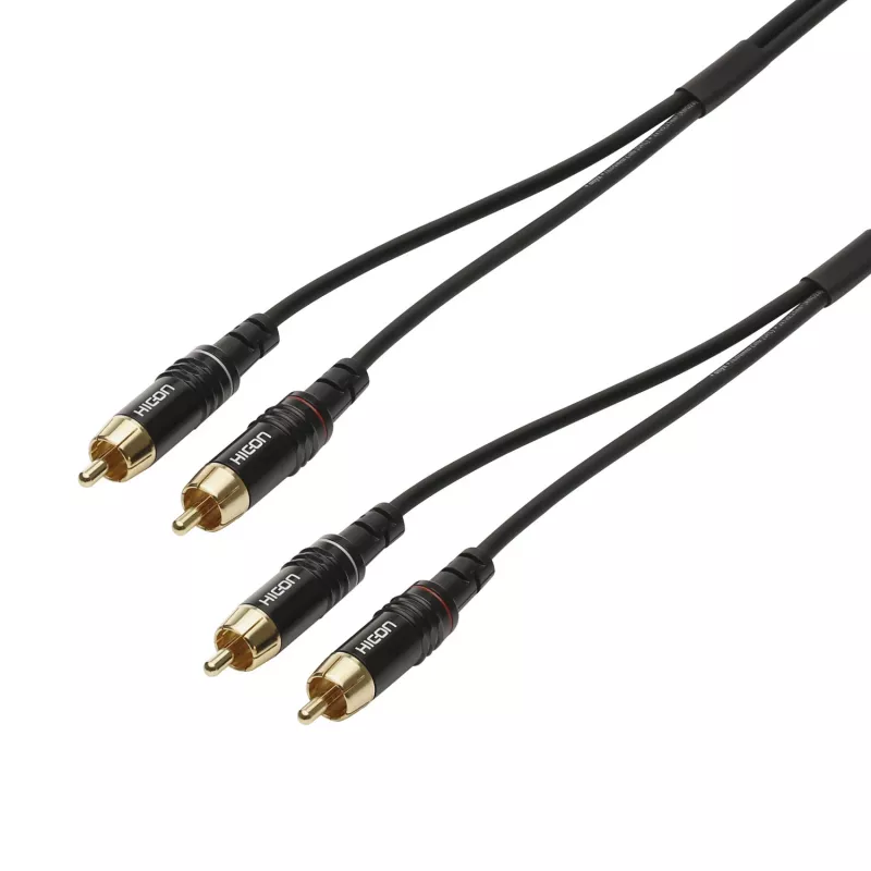 Sommer Cable SC-Onyx 2025 MKII cable RCA estéreo, no balanceado, 2 x 1 x 0,25 mm², 2 conectores RCA a 2 conectores RCA, HICON, negro, 5 m (ON81-0500-SW)
