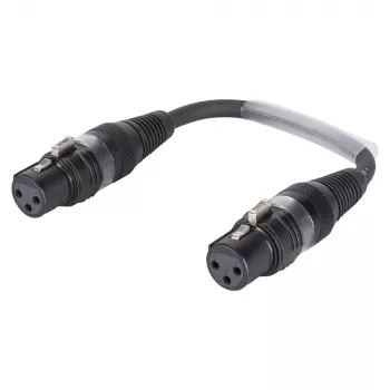 Sommer Cable cable adaptador, conector hembra XLR de 3 polos a conector hembra XLR de 3 polos, HICON, negro, 0,15 m (SGHZU0015-SW)