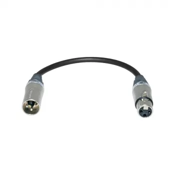 Sommer Cable cable adaptador, conector macho XLR 3 polos a conector hembra XLR 3 polos, NEUTRIK, gris, 0,2 m (SGZ9-20-200-0020)