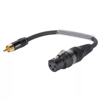Sommer Cable adaptador, conector macho RCA a conector hembra XLR de 3 polos, negro, 0,15 m (TRH8U0015-SW)