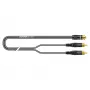 Sommer Cable SC-Onyx 2008 cable adaptador de audio, 2 x 1 x 0,08 mm², 2 conectores macho RCA a conector hembra minijack estéreo de 3,5 mm, HICON, negro, 5 m (O84W-0500-SW)