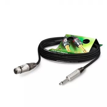 Sommer Cable Stage 22 Highflex cable de micrófono, 2 x 0,22 mm², conector hembra XLR de 3 polos a conector macho jack mono de 6,3 mm, NEUTRIK, negro, 5 m (SG79-0500-SW)