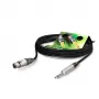 Sommer Cable Stage 22 Highflex cable de micrófono, 2 x 0,22 mm², conector hembra XLR de 3 polos a conector macho jack mono de 6,3 mm, NEUTRIK, negro, 5 m (SG79-0500-SW)