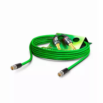 Sommer Cable SC-Slimline (RCB) 75 Ω cable de parcheo de vídeo, conector BNC macho a conector BNC macho, NEUTRIK, verde, 0,3 m (SNGR-0030-GN-SW)