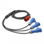 Sommer Cable Titanex cable divisor de corriente, conector CEE 16A 5 polos a 3x conector hembra CEE 16A 3 polos, H07RN-F 5 x 2,5 mm², MENNEKES, negro, 5 m (GSH4-525H0500)