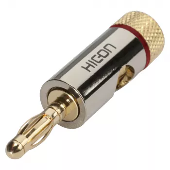 Sommer Cable HICON conector banana macho conector de altavoz con contacto universal de tornillo y pinza, montaje en cable - rojo