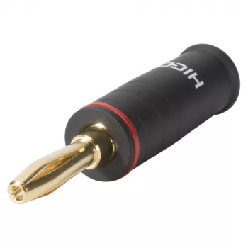 Sommer Cable HICON conector banana con borne de tornillo, codificación roja, 4 mm, chapado en oro