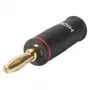 Sommer Cable HICON conector banana con borne de tornillo, codificación roja, 4 mm, chapado en oro