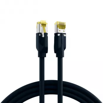 EFB Elektronik ECOLAN DRAKA UC900 Hirose TM31 cable de conexión RJ-45 macho a RJ-45 macho Cat.6A S/FTP LSZH, negro, 15 m