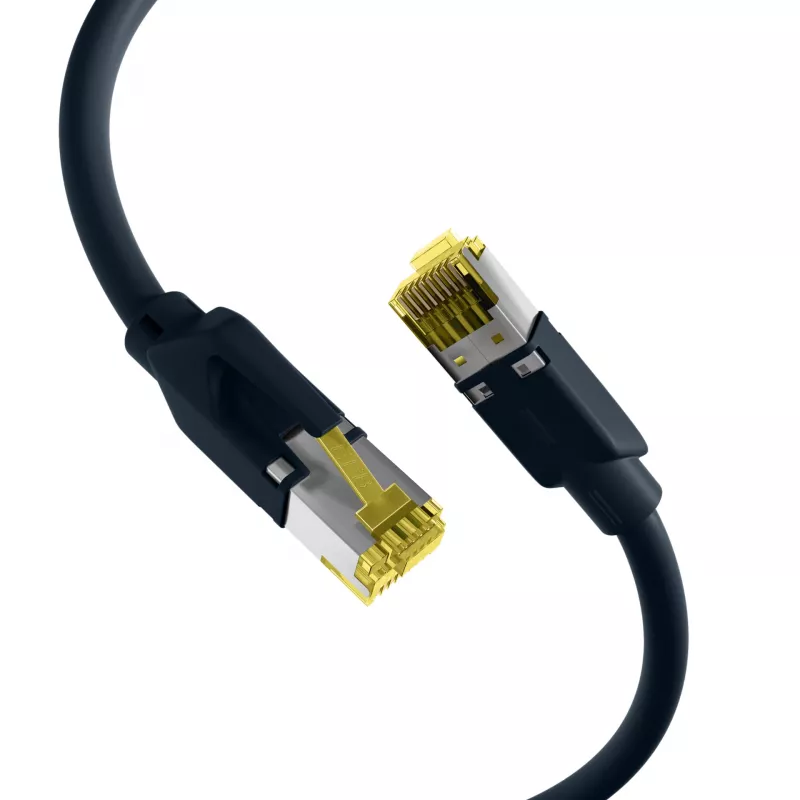 EFB Elektronik ECOLAN DRAKA UC900 Hirose TM31 cable de conexión RJ-45 macho a RJ-45 macho Cat.6A S/FTP LSZH, negro, 15 m