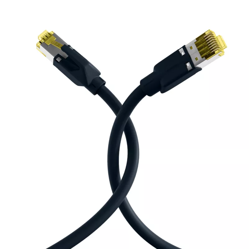 EFB Elektronik ECOLAN DRAKA UC900 Hirose TM31 cable de conexión RJ-45 macho a RJ-45 macho Cat.6A S/FTP LSZH, negro, 15 m