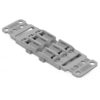 WAGO 221-2503 Adaptador de montaje con alivio de tracción, 3 conductores, gris claro
