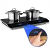 MEDION LIFE placa de inducción doble MD 15324 (negra, 3500 vatios, 2x Ø 20 cm)