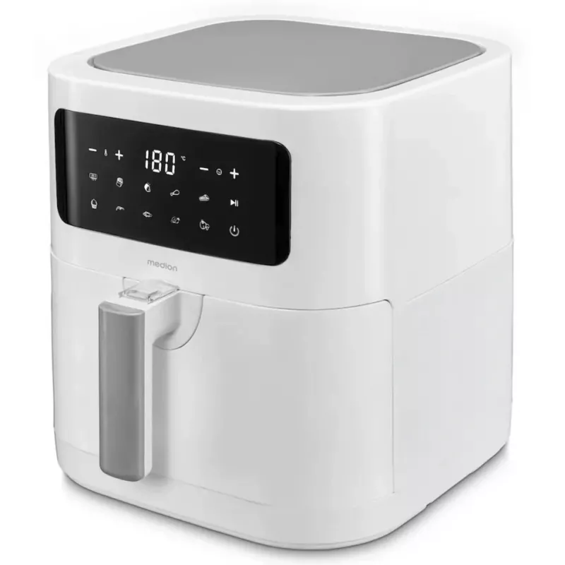 MEDION Air Fryer Life MD 11740 E40 XL (blanco mate, 2150 W, cesta de 5,2 L)