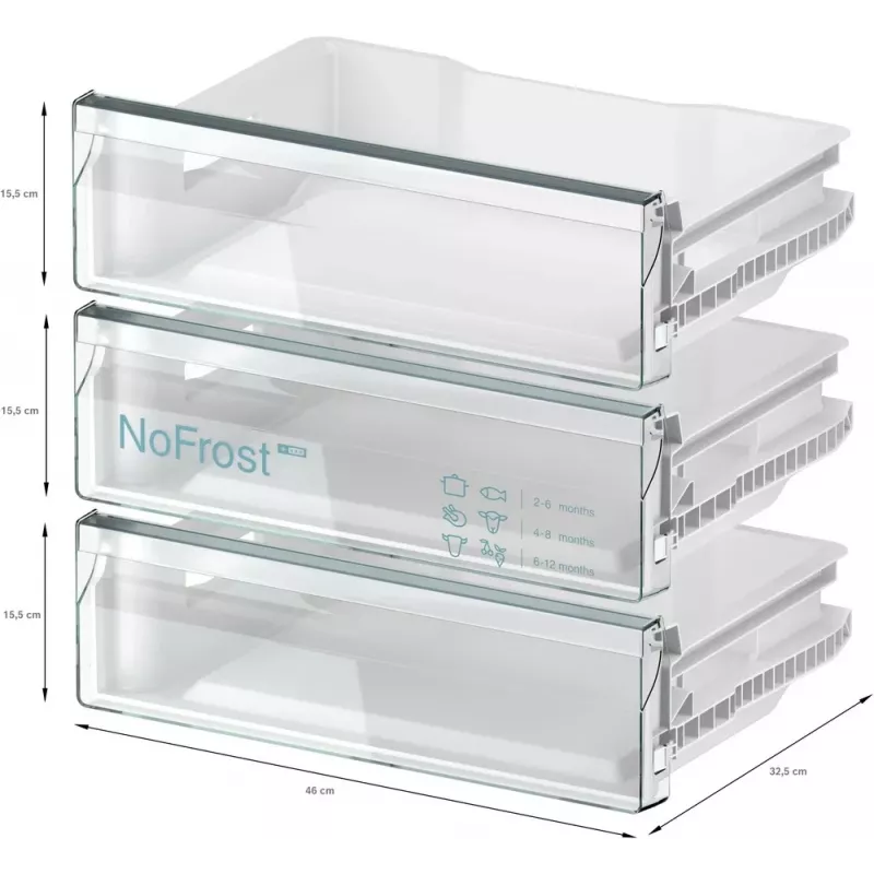 Bosch GUN21ADE0 Congelador de empotrar, 211L, NoFrost, clase energética E, Blanco