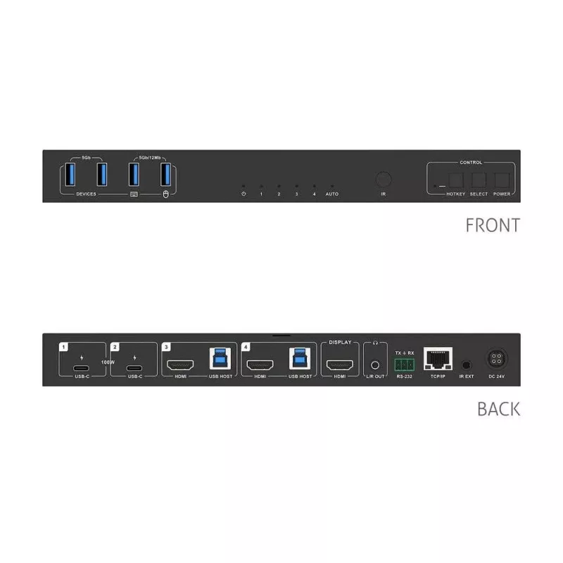 PureLink conmutador KVM USB-C HDMI 48G 4x1