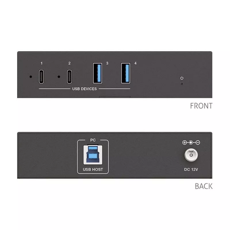 PureLink PT-Hub-010 hub industrial USB 3.2 Gen 1 de 4 puertos 2x USB-A 2x USB-C