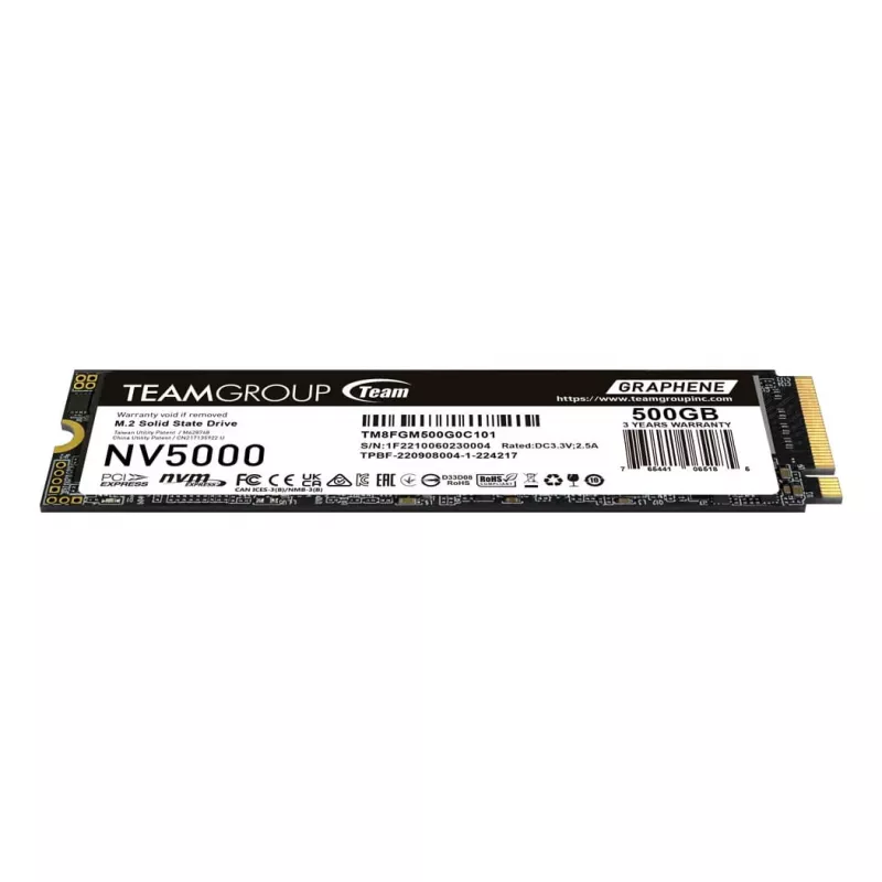 Team Group NV5000 500 GB M.2 PCIe Gen4 x4 NVMe SSD - 4500 MB/s lectura